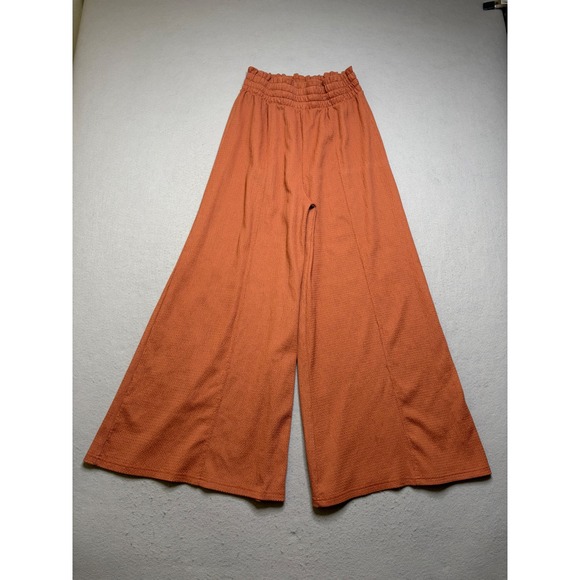 Roxy Pants - Roxy Wide Leg Pants Women Large Rust Y2K Smocked Waist Crinkle Palazzo Beach